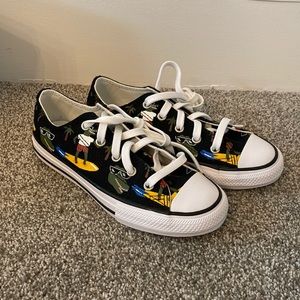 CHUCK TAYLOR ALL STAR LOW GS 'CROCO SURF', Boys Size 1, Black/Multi/White